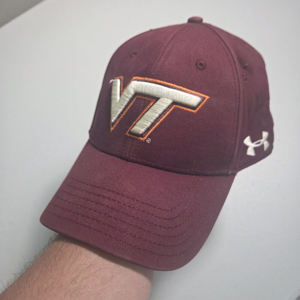​Virginia Tech Hokies Hat Mens OSFA Under Armour Maroon Embroidered Dad Cap